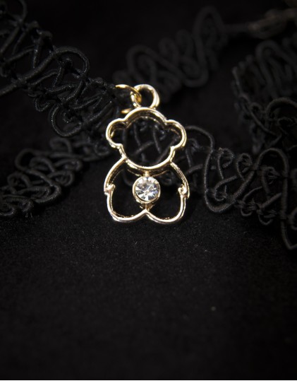 Colier Choker Tattoo cu Pandantiv Ursulet LG00110 Colier Choker Tattoo cu Pandantiv Ursulet LG00110
